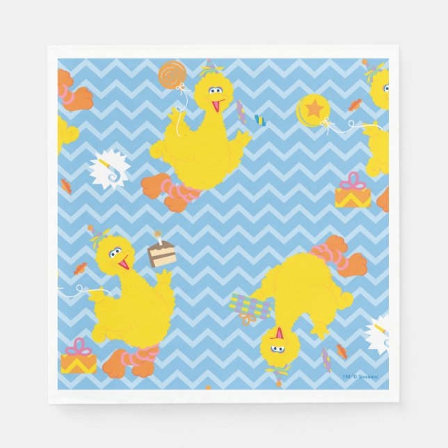 Big Bird Party Chevron Pattern Napkins (Front)