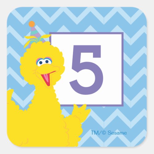 Big Bird Party Chevron Pattern Square Sticker