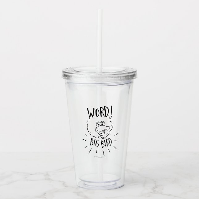 Big Bird Skate Logo - Word! Big Bird Acrylic Tumbler (Front)