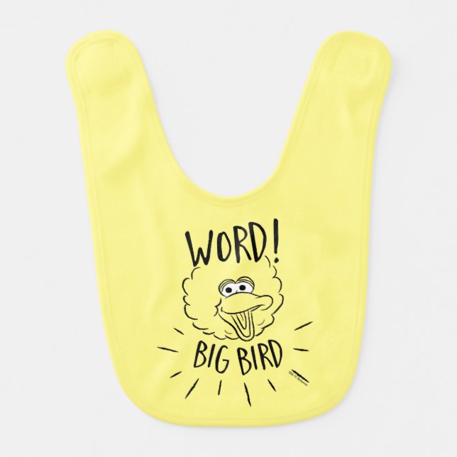 Big Bird Skate Logo - Word! Big Bird Baby Bib (Front)