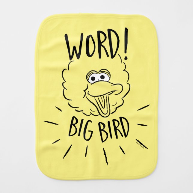 Big Bird Skate Logo - Word! Big Bird Baby Burp Cloth (Front)