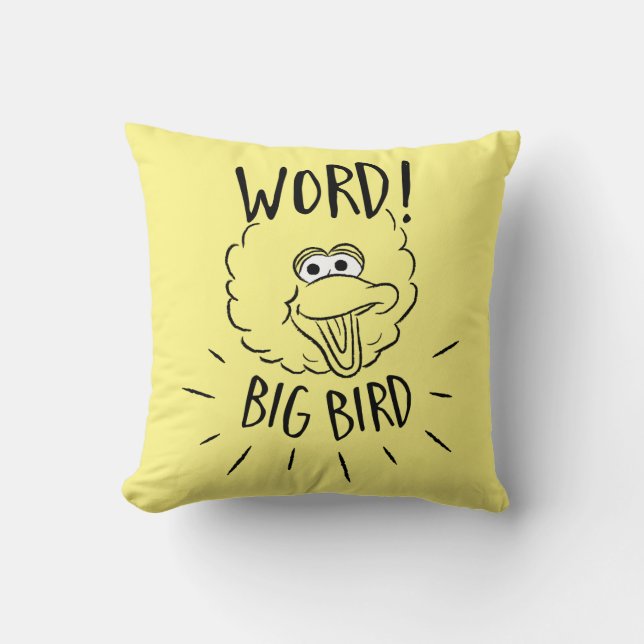 Big Bird Skate Logo - Word! Big Bird Throw Pillow (Front)