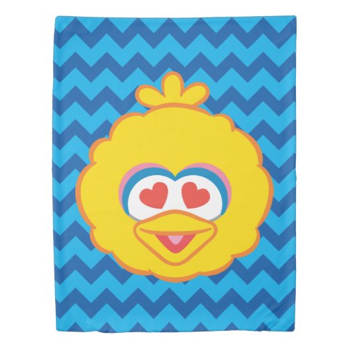 Big Bird Smiling Face with Heart_Shaped Eyes Duvet Cover