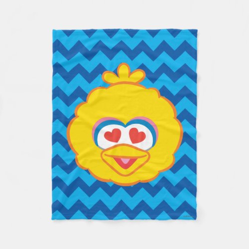 Big Bird Smiling Face with Heart_Shaped Eyes Fleece Blanket