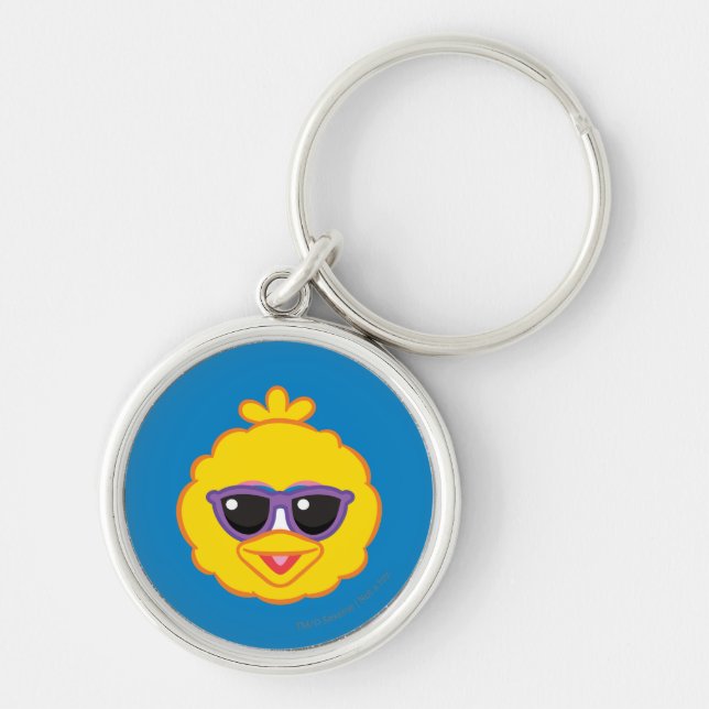 Big Bird Smiling Face with Sunglasses Keychain (Front)