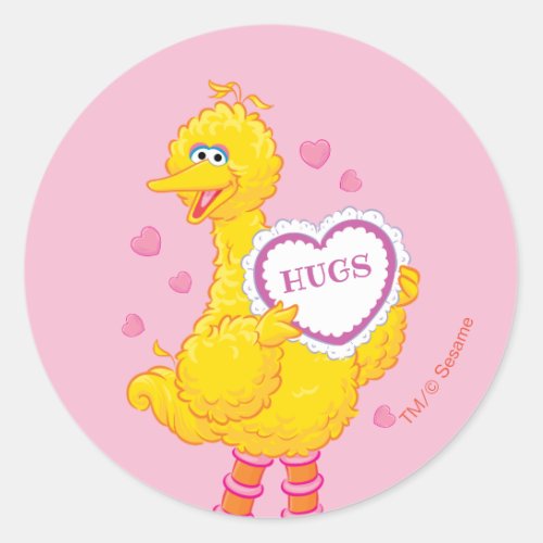 Big Bird Valentine Classic Round Sticker