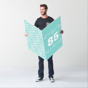 Big Birthday Age Number 85th Birthday Card Teal