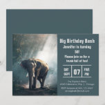 Big Birthday Bash Elephant Photo Invitation