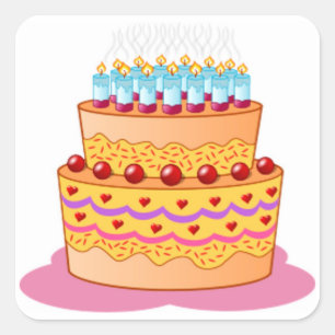 Big Birthday Cake Square Sticker