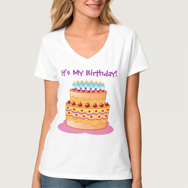 Big Birthday Cake T-Shirt (Front)