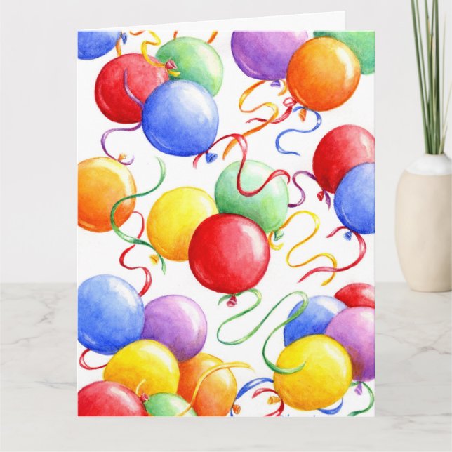 Big Birthday Card Colorful Balloons Celebrate (Front)