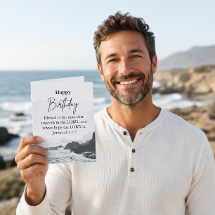Big Birthday Dad Serene Ocean Scriptural Text Card