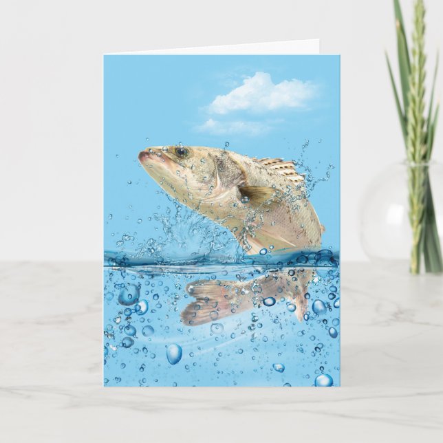 Big Birthday Fish in Water Card (Front)