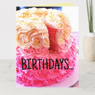 BIG BIRTHDAY PEICE OF CAKE FUNNY CUTE CARDS