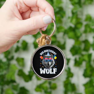 Big Birthday Wolf for Wolves Keychain