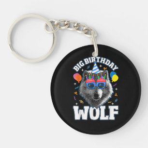 Big Birthday Wolf for Wolves Keychain