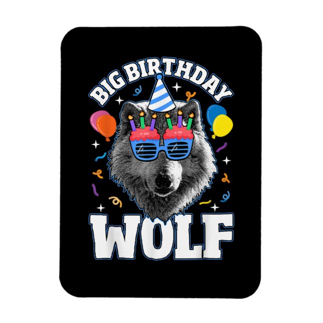 Big Birthday Wolf for Wolves Magnet (Vertical)