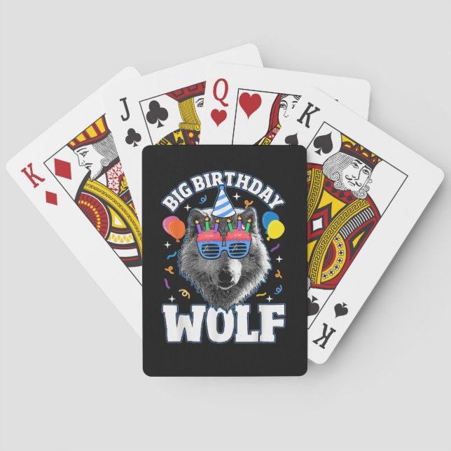Big Birthday Wolf for Wolves Poker Cards (Back)