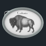 Big Bison Buffalo Thunder_Cove   Belt Buckle<br><div class="desc">big bull bison of north america and europe not  water buffalo of africa and asia,  to personalize by changing to your name on  any background color</div>