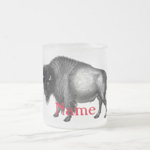 Big Bison Buffalo Thunder_Cove Frosted Glass Coffee Mug