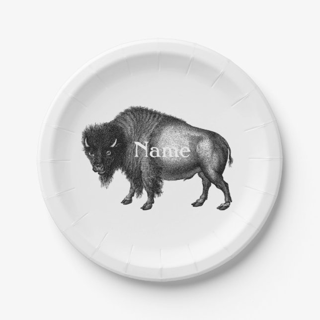 Big Bison Buffalo Thunder_Cove Paper Plates (Front)