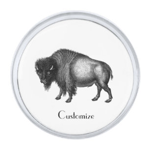 Big Bison Buffalo Thunder_Cove   Silver Finish Lapel Pin