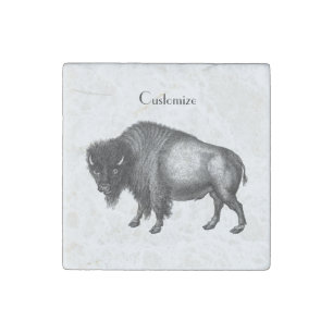 Big Bison Buffalo Thunder_Cove  Stone Magnet