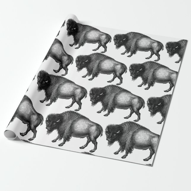 Big Bison Buffalo Thunder_Cove Wrapping Paper (Unrolled)