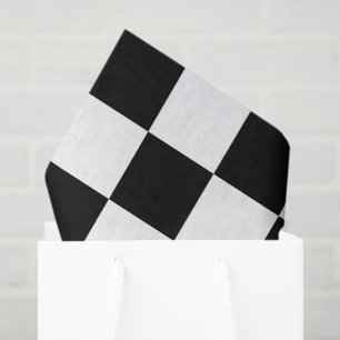 Big Black and White Checked Tissue Paper