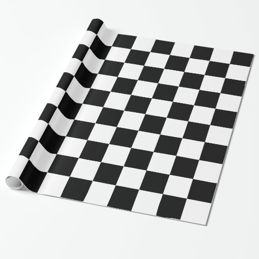 Big Black and White Checkered Wrapping Paper | Zazzle