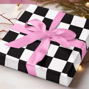 Big Black and White Checkered Wrapping Paper