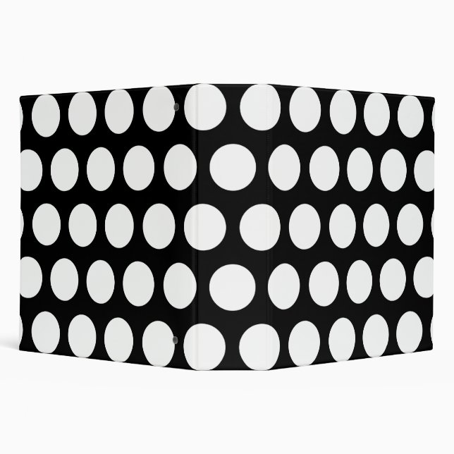 Big Black and White Polka Dots 3 Ring Binder (Background)