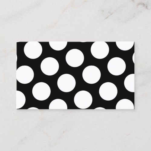 Big Black and White Polka Dots Business Card Template