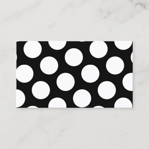 Customizable Big Black and White Polka Dots Business Card Template