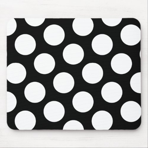 Big Black and White Polka Dots Mouse Pad