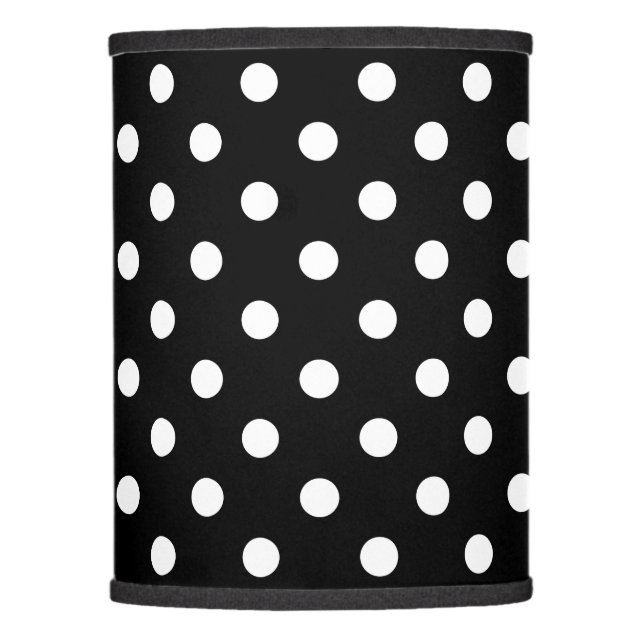 Big black and white polka dots round lamp shade (Front)