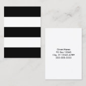 Big Black and White Stripes Business Card | Zazzle