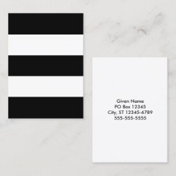 Big Black and White Stripes Business Card | Zazzle