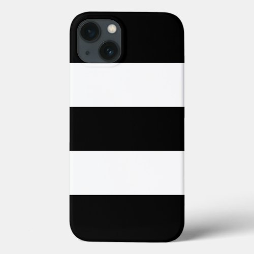 Big Black and White Stripes iPhone 13 Case
