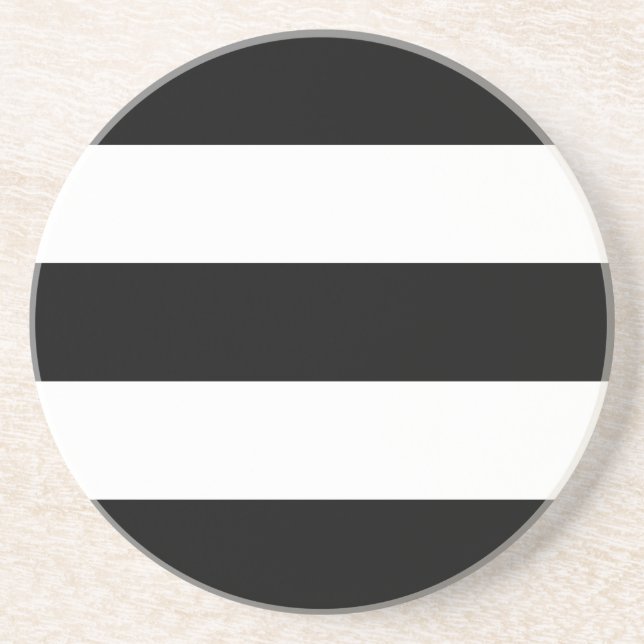 Big Black and White Stripes Coaster (Front)