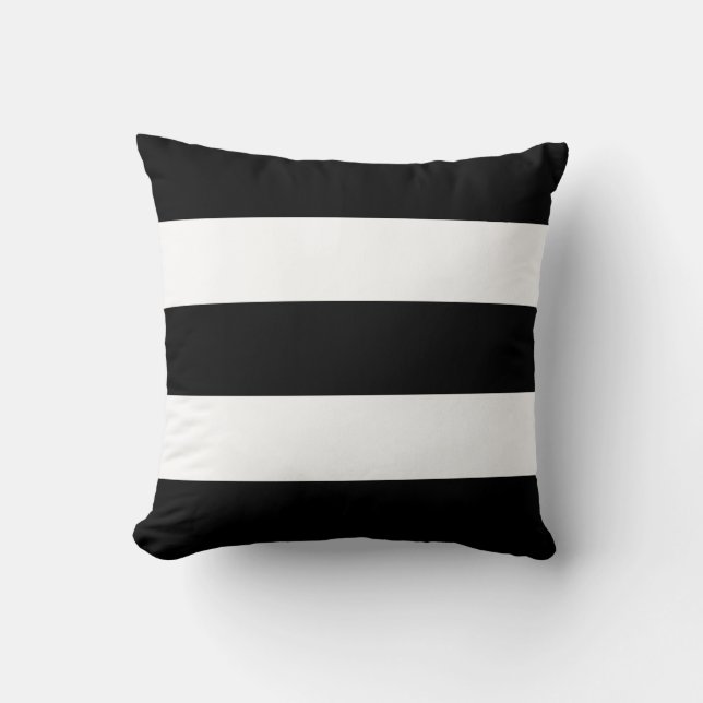 Big Black and White Stripes Throw Pillow (Front)