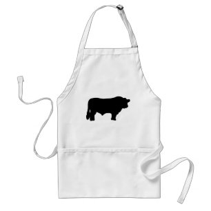 big black angus bull adult apron