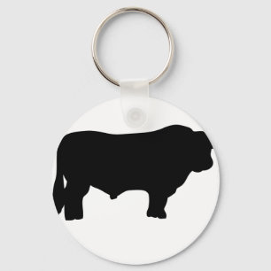 big black angus bull keychain