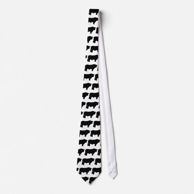 big black angus bull neck tie (Front)