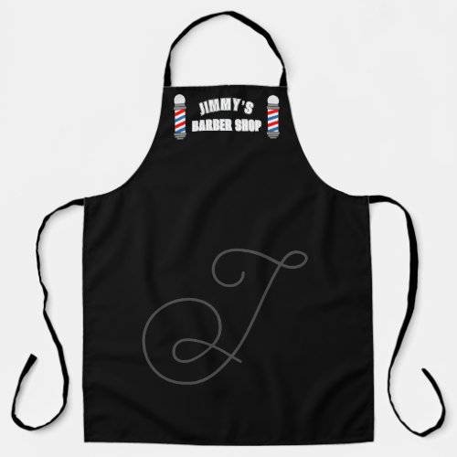 Big black barber shop poles apron for hair stylist