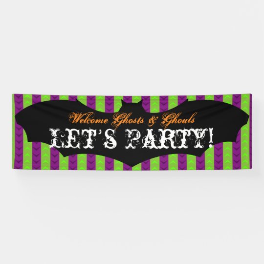 Big Black Bat Custom Halloween Banner Zazzle Com