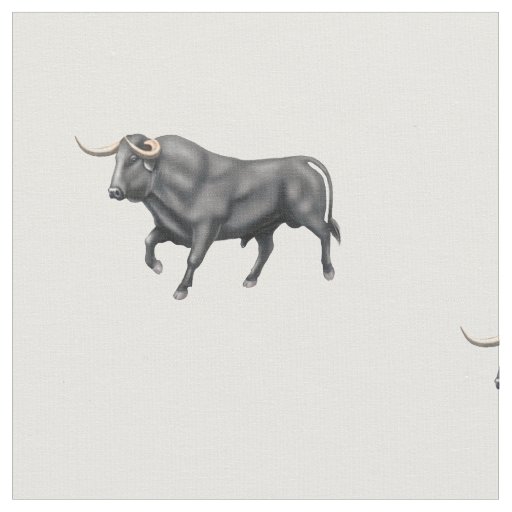 Big Black Bull Brushed Cotton Fabric