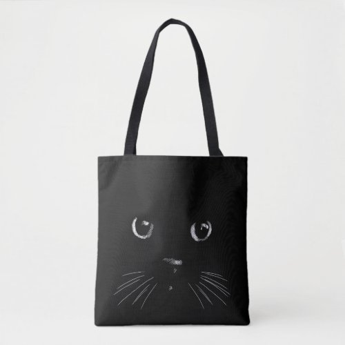 Big black cat face  tote bag