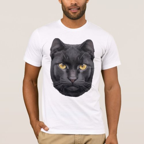 Big Black Cat Vector Colorful Shades T_Shirt