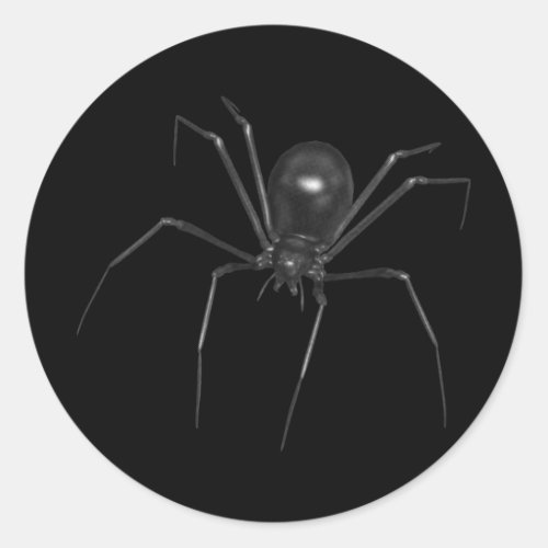 Big Black Creepy 3D Spider Classic Round Sticker